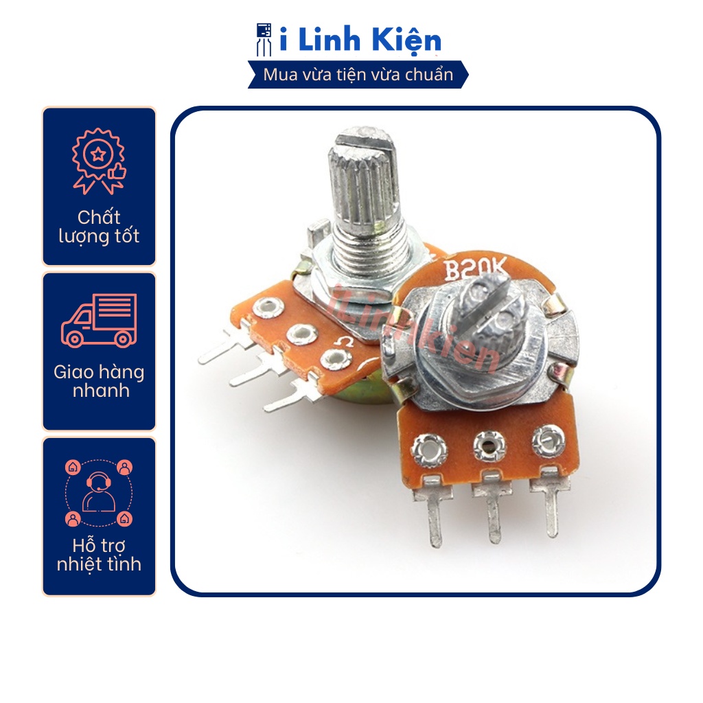 Chiết áp đơn 50K WH148-B50K 15mm chất lượng tốt