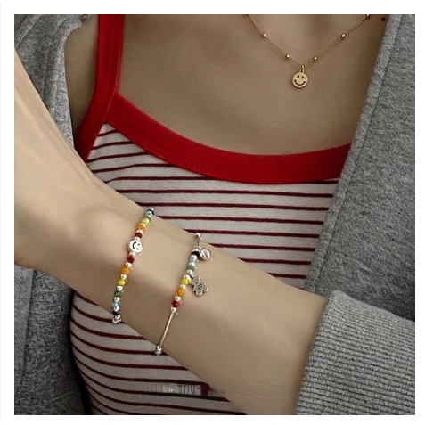 Vòng cổ Chuỗi Hạt Cầu Vồng Thời Trang Hàn Quốc Cho Nữ