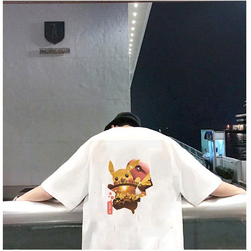 Áo thun unisex form rộng họa tiết phong cách Nhật Bản vải dày mịn 2020T2456