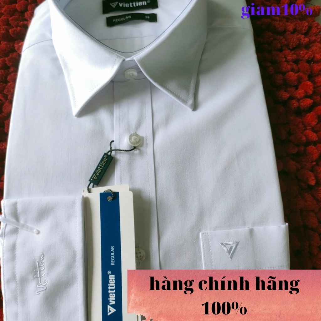 freeship ; ÁO TRẮNG TRƠN VIỆT TIẾN DÀI TAY FROM RUGULER,