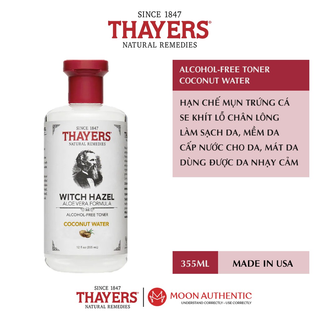 Nước hoa hồng Thayers Alcohol Free Witch Hazel Toner 355ml