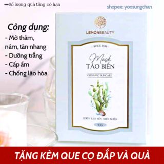 Mask tảo biển (tặng que, cọ, quà) handmade Lemon Beauty freeship
