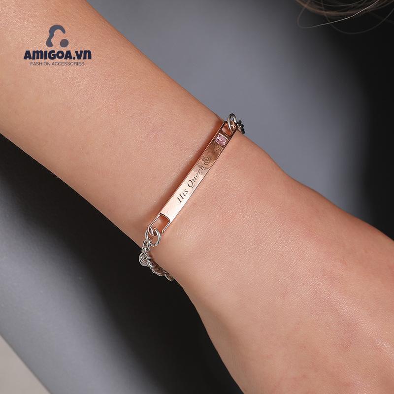 Vòng Đeo Tay Đính Đá Kim Cương Thời Trang Dành Cho Cặp Đôi