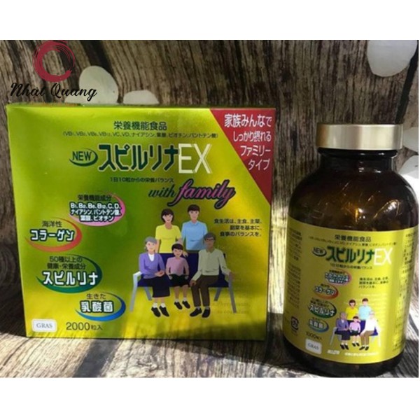 Tảo vàng cao cấp Spirulina EX Nhậ Bản ( Set 2 hộp 1000 viên/1 hộp)