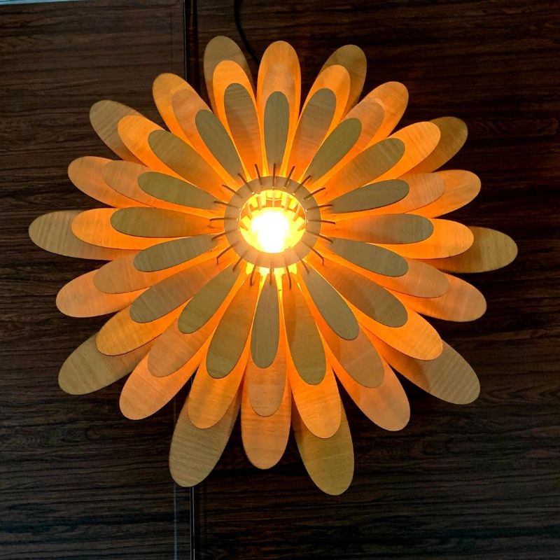 Đèn trang trí hinh hoa cúc,decor ốp tường phòng khách,phòng ngủ,nhà hàng cafe sang trọng cao cấp GD042