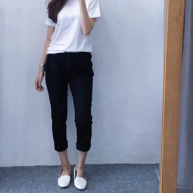 QUẦN BAGGY LƯNG THUN 9 TẤC XẮN LAI CO GIÃN