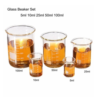 Bộ 5 Dụng Cụ Đo Lường Thủy Tinh Trong Phòng Thí Nghiệm 5 10 25 50 100ml