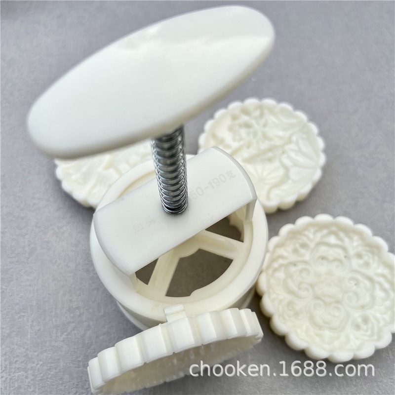 Khuôn trung thu lò xo 4 mặt hoa sen mẫu mới 2022