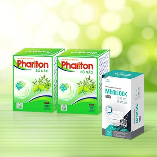 Combo Thực phẩm bảo vệ sức khỏe PHARITON BỔ NÃO (2 hộp) + Khẩu trang y tế cao cấp 3 lớp MEBILOOK (1 hộp)