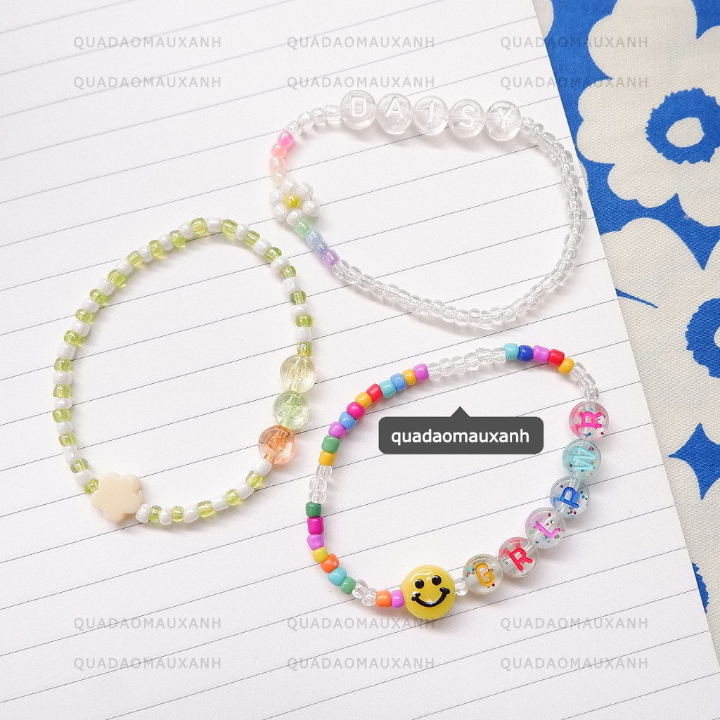 [Mã FAMAYFA giảm 10K đơn 50K] Vòng hạt cườm charm chữ cái độc lạ thay tên theo yêu cầu #letter bracelet #quadaomauxanh | BigBuy360 - bigbuy360.vn