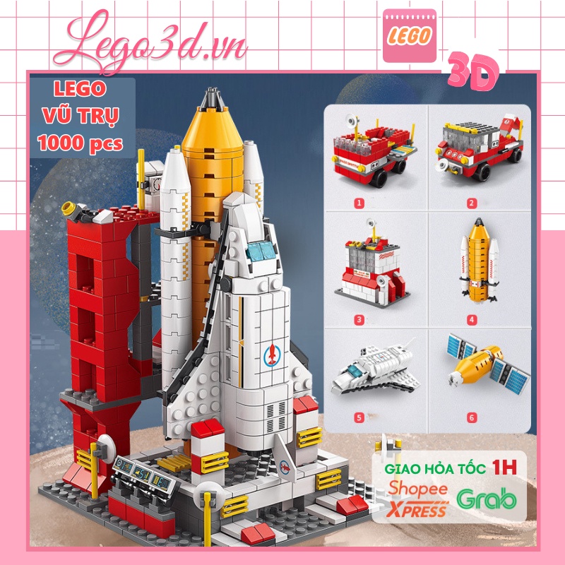 Bộ đồ chơi lắp ráp Mô hình vũ trụ, Lego tàu vũ trụ không gian con thoi 1000 chi tiết - LEGO3D.VN