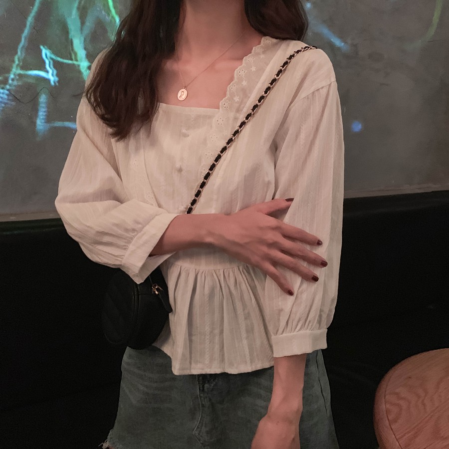 Áo Kiểu Nữ Cổ Vuông Tay Phồng Xinh Xắn | BigBuy360 - bigbuy360.vn