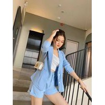 Bộ vest nữ - Freeship - Vest nữ hàn quốc cao cấp, vest nữ công sở 3 món y hình (gồm Áo vest blazer+áo thun+quần short) | BigBuy360 - bigbuy360.vn