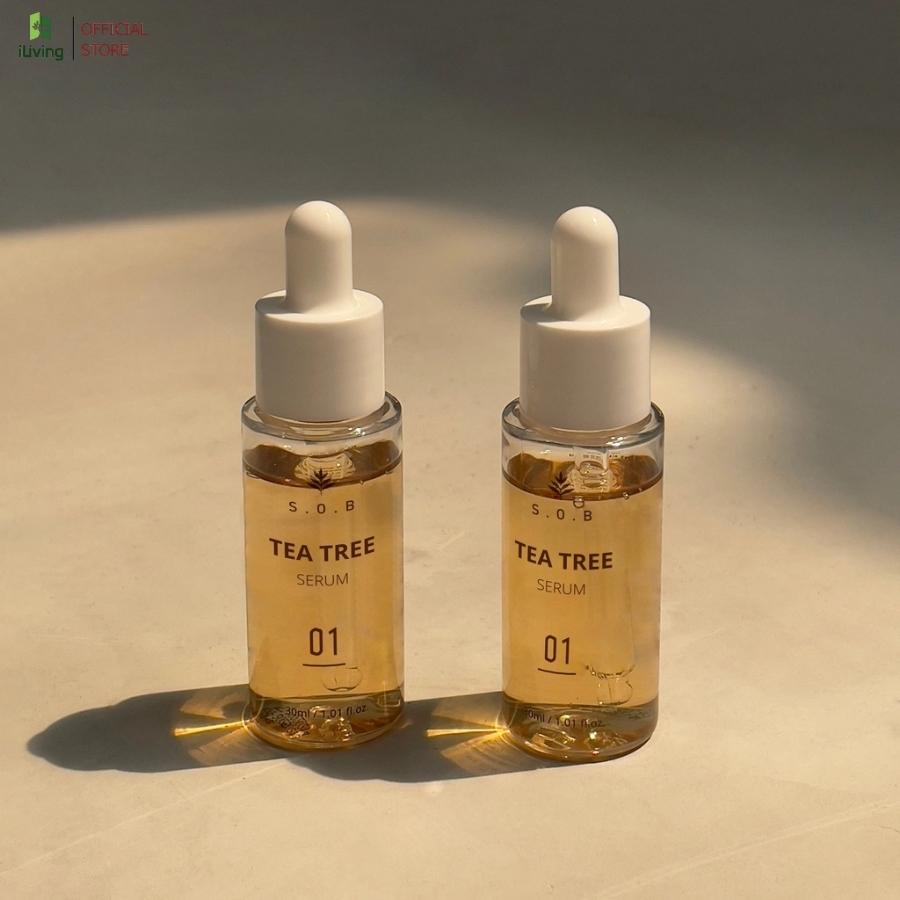 Serum giảm mụn phục hồi da S.O.B Tea Tree Serum 30ml ILIVING-SOBSR30