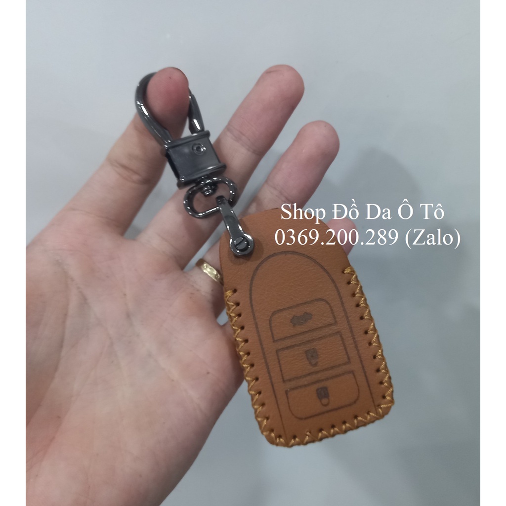 [UY TÍN] Bao da chìa khóa Toyota Vios, Yaris chìa thông minh, kèm tặng móc khóa, da bò handmade bảo hành 12 tháng
