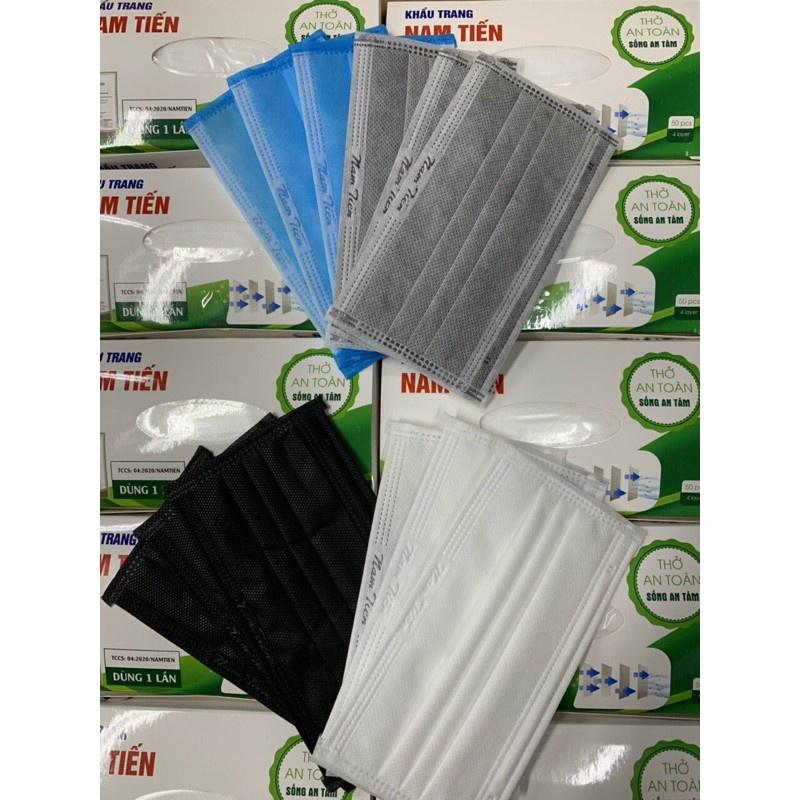 Khẩu trang y tế 4 lớp kháng khuẩn chính hãng một hộp 50 chiếc