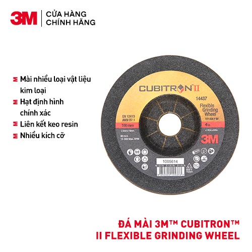 Combo 3 Đĩa Mài 3M™ Cubitron™ đá mài cao cấp tròn linh hoạt hạt cubitron vân kim cương chống vỡ đường kính 10cm