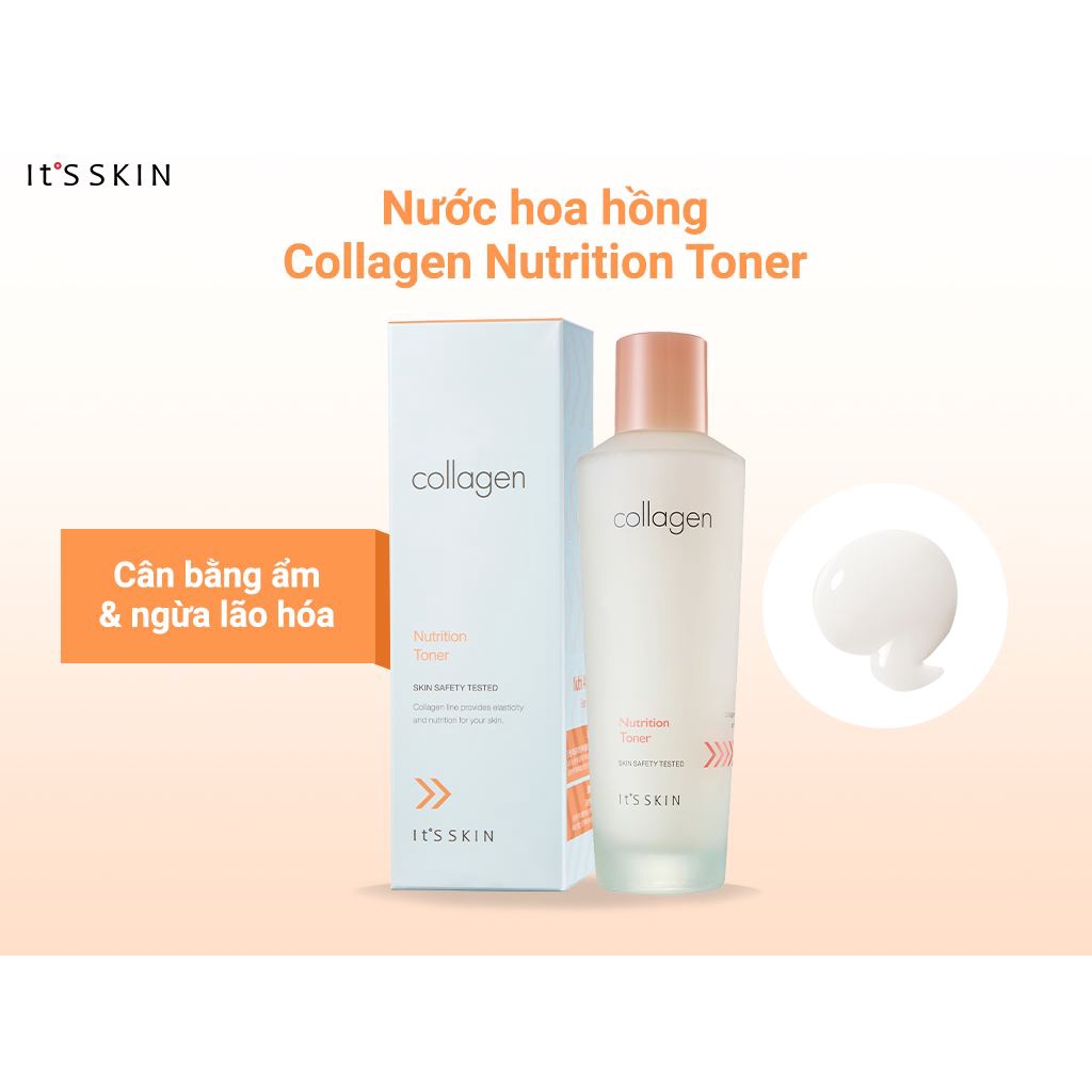 [Tem Chính Hãng] Nước hoa hồng ngăn ngừa lão hóa da It's Skin Collagen Nutrition Toner Hàn Quốc 150ml