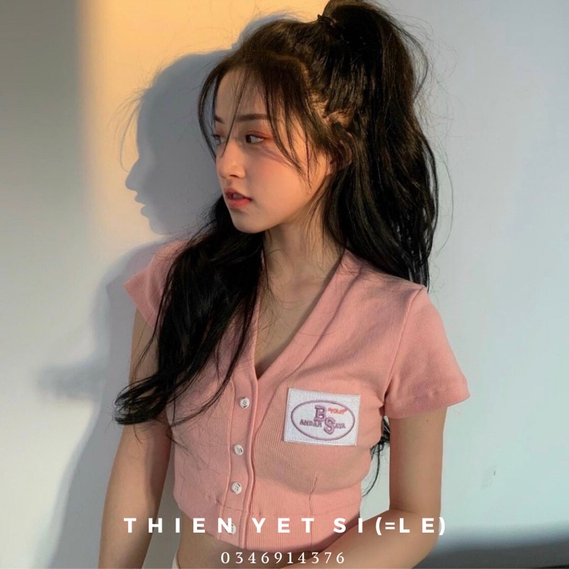 ÁO CROPTOP NÚT TAY NGẮN