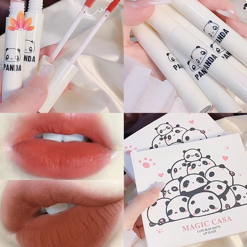 Set 6 Thỏi Son Kem Nhung Mịn Trang Điểm Dễ Thương Kèm Hộp Đựng jp5