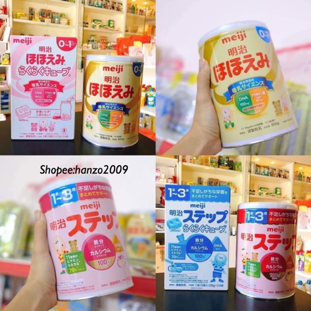 Sữa Meiji nội địa Nhật lon 800g thanh sữa 0-1 , 1-3