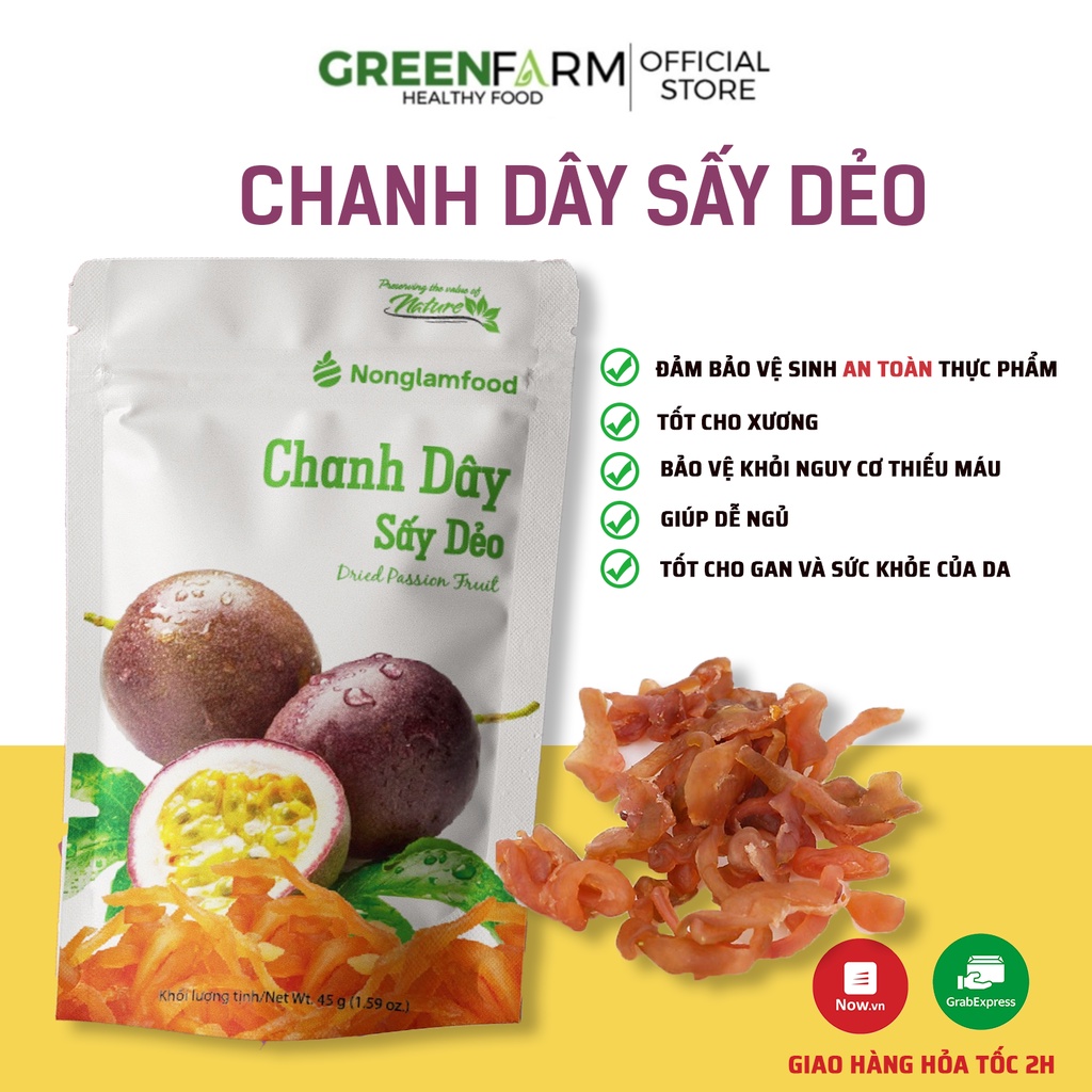 Chanh dây sấy dẻo 45g Nông Lâm Food trái cây sấy dẻo 100% thiên nhiên hỗ trợ giảm cân ăn kiêng,bổ sung các chất