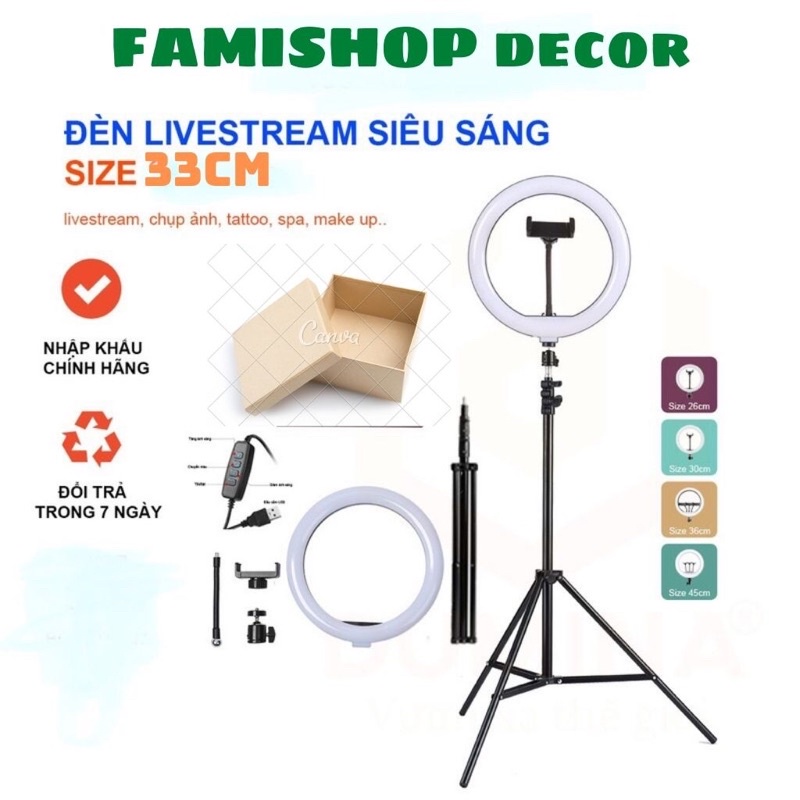 Đèn livestream cao 2,1m chuyên quay video tiktok với ba chế độ sáng khác nhau