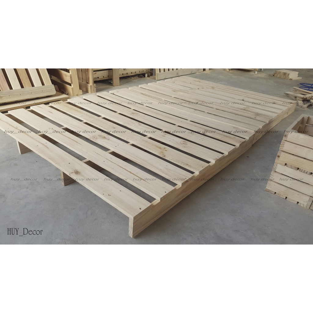 Giường Pallet Gỗ Thông Gấp Gọn / Giường Gỗ Cho Homestay 80 cm -1m2