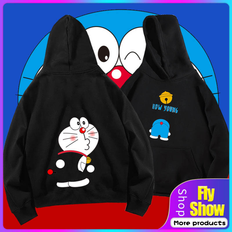 Doraemon Áo Hoodie Tay Dài In Hình Doremon Xinh Xắn Đáng Yêu