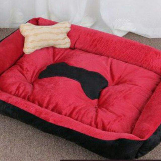 ổ chó mèo 50x60x20cm trong đỏ ngoài đen