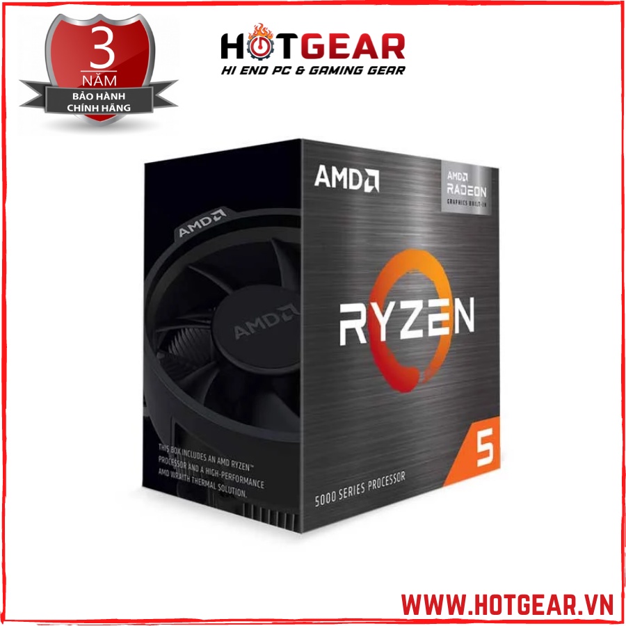 CPU AMD RYZEN 5 5600G ( 6 CORES / 12 THREAD | 3.9GHZ BOOST 4.4GHZ | 16MB CACHE | PCIE 3.0 | TDP 65W)