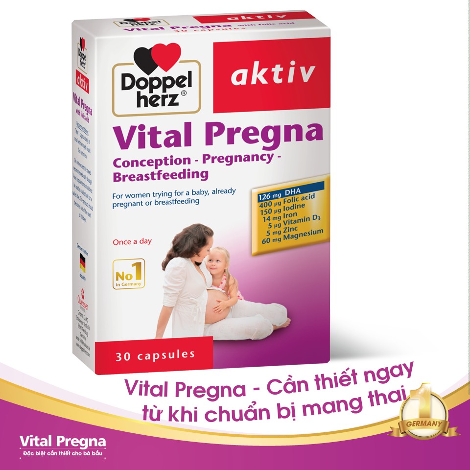 Vital Pregna [Hàng nhập khẩu Đức] - Vitamin cho mẹ bầu Doppel Herz akiv.