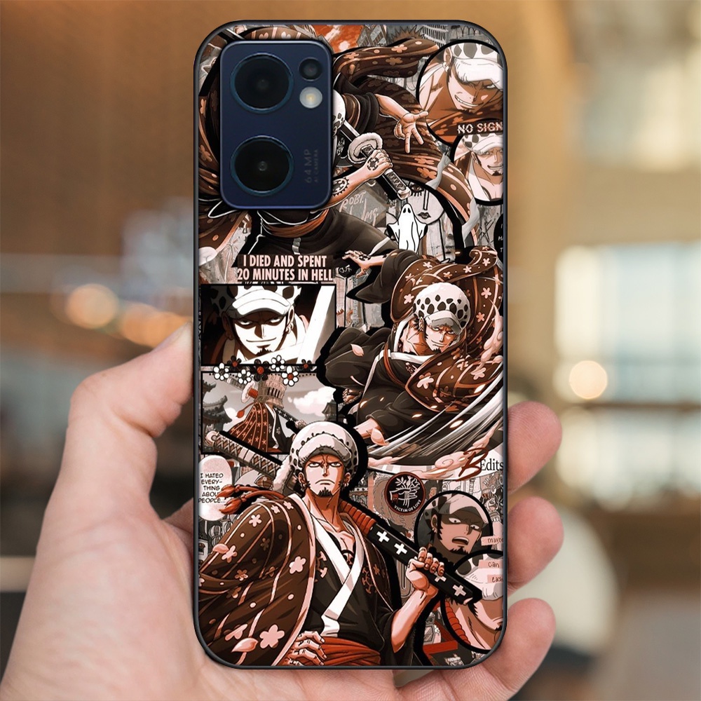 Ốp lưng Oppo Reno 7 5G viền đen in hình Law One Piece