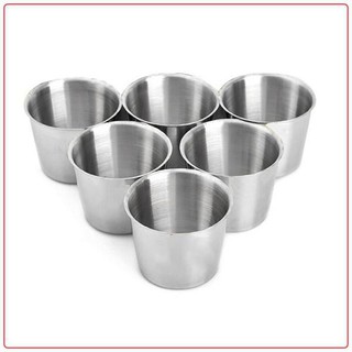 Ly làm đá inox ( set 5 cái ) Rainy nhiều kích thước, ly inox khuôn bánh sạch sẽ an toàn hợp vệ sinh
