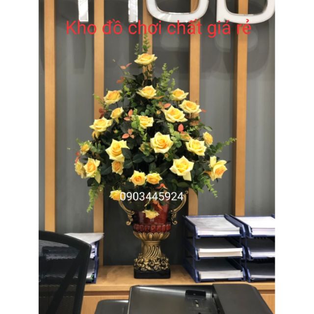 Cành Hồng Cây Siêu Đẹp Cao 140cm- Cây Giả