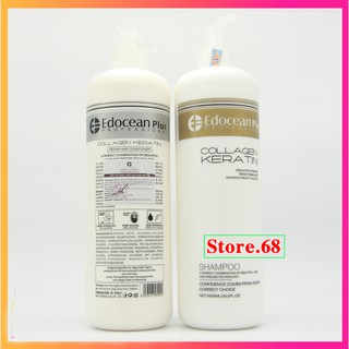 Cặp dầu gội xả COLLAGEN KERATIN EDOCEAN PLUS 1000ml x2