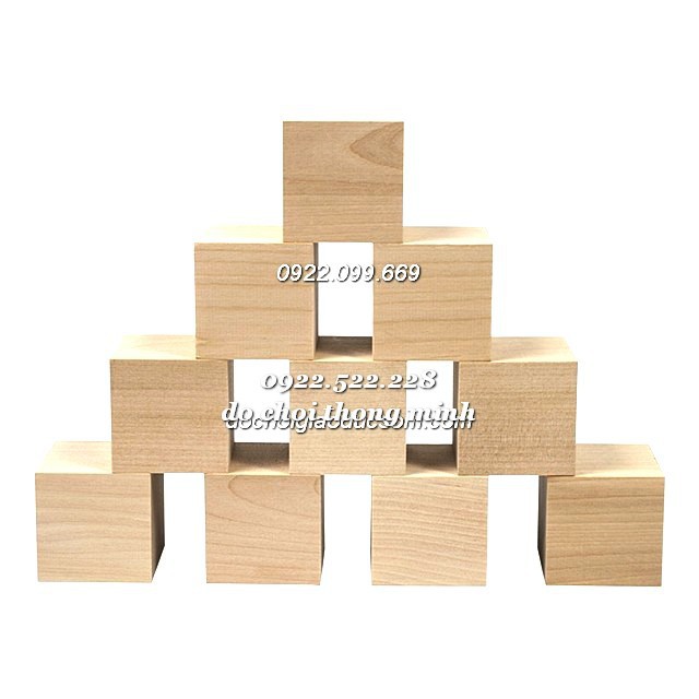 Bộ khối gỗ lập phương mộc - 100 khối