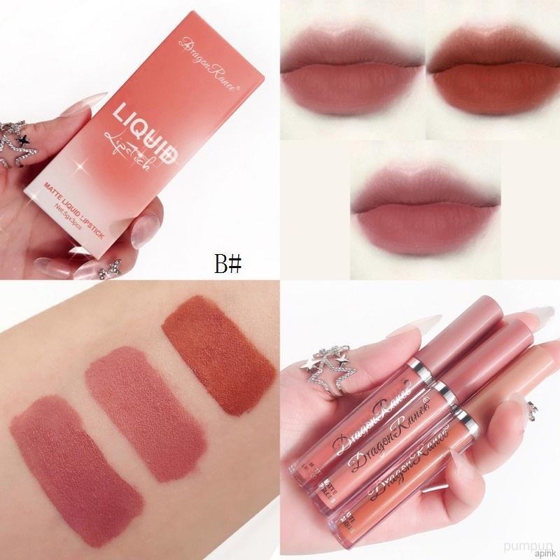 Bộ 3 Son Kem Màu Nhung Lì Kháng Nước Không Dính Cốc