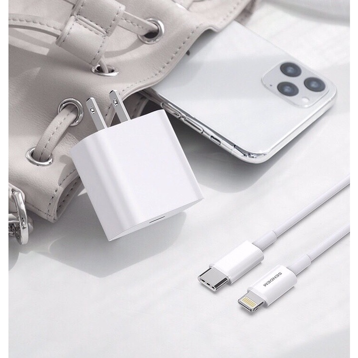 Bộ sạc nhanh 20W, dây sạc nhanh iPhone type-C to lightning cho iphone 13,12,xsmax,xs,x,8BH 12 tháng