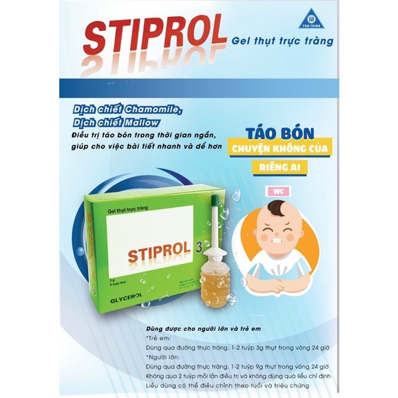 Ống Bơm trực tràng giảm táo bón Stiprol - 1 ống