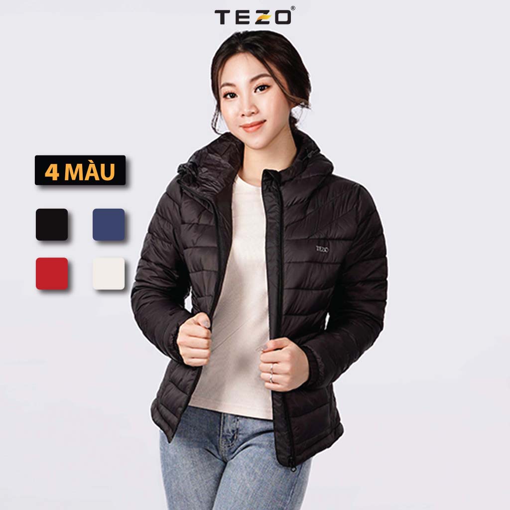 Áo khoác phao nữ TEZO siêu nhẹ, chần bông, 4 màu, mũ áo có thể tách rời tiện lợi mã 2110APSN01 | WebRaoVat - webraovat.net.vn