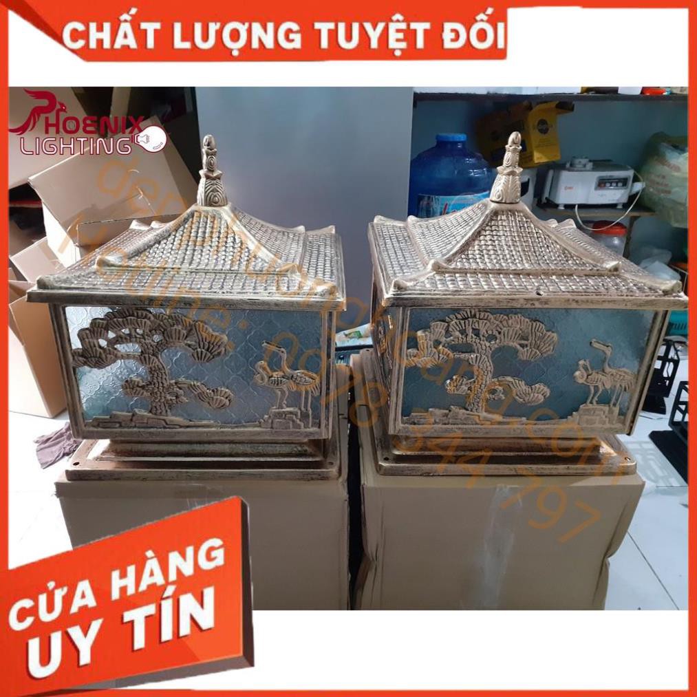 [Giá Rẻ - Uy Tín]  Đèn trụ cổng : Đèn ngoài trời D400 Nhôm Đúc PH6218