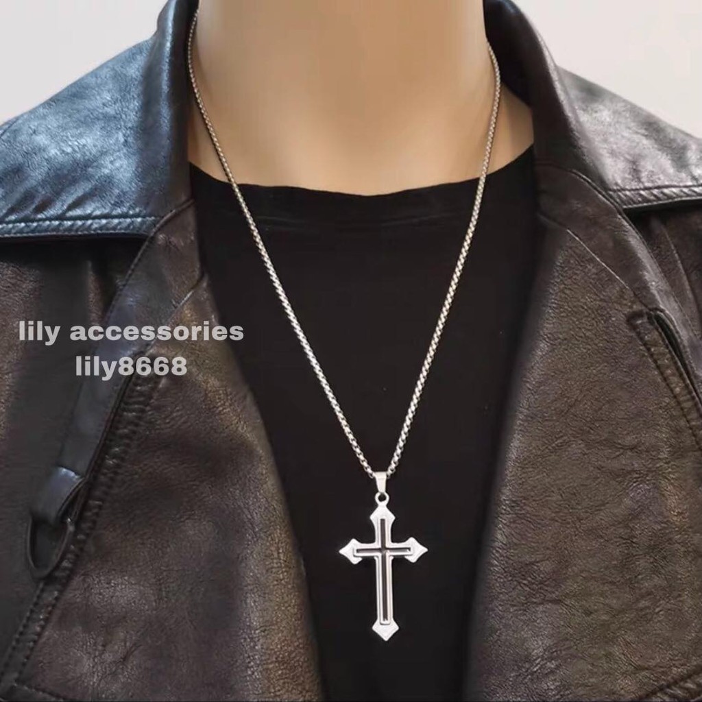 Chain Necklace dây chuyền vòng cổ titan dây xích hình thánh giá không gỉ không đen siêu bền nam nữ unisex