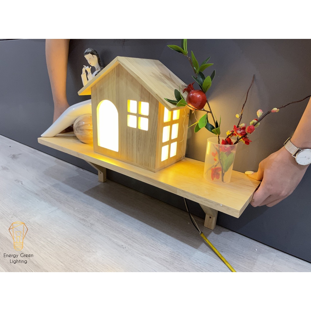 Đèn Tường Kệ Gỗ Energy Green Lighting Hình Ngôi Nhà DT-B0042 Kiểu Dáng Hiện Đại - Trang Trí Căn Phòng