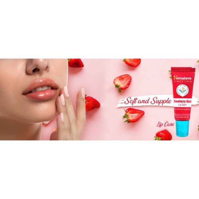 Son dưỡng môi Dâu Tây Căng Bóng Himalaya Strawberry Gloss Lip Balm 10g
