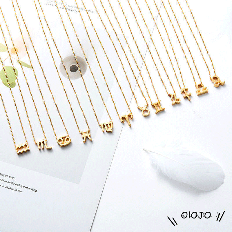 Dây chuyền mặt 12 cung hoàng đạo tùy chọn cho nữ nam Vòng cổ chòm sao