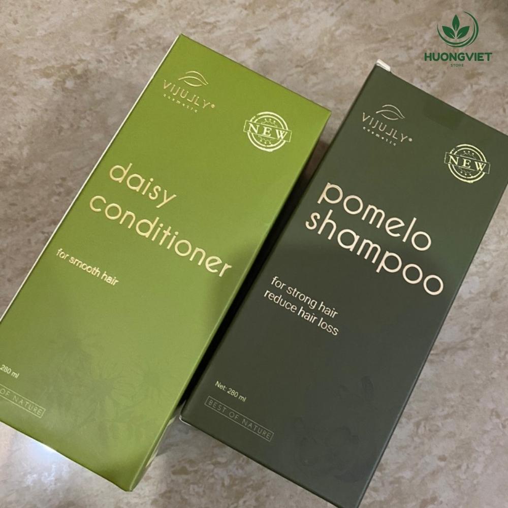 Bộ Combo Cặp Dầu Gội Xả Tinh Dầu Bưởi Vi Jully Chính Hãng Tự Nhiên Organic Ngăn Rụng Tóc Kích Thích Mọc Tóc Nhanh Dài