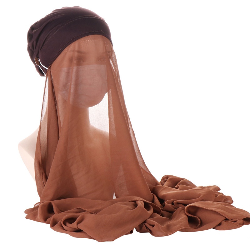 Khăn Trùm Đầu Hijab Bằng Vải Voan Chống Trượt Cho Phụ Nữ Hồi Giáo