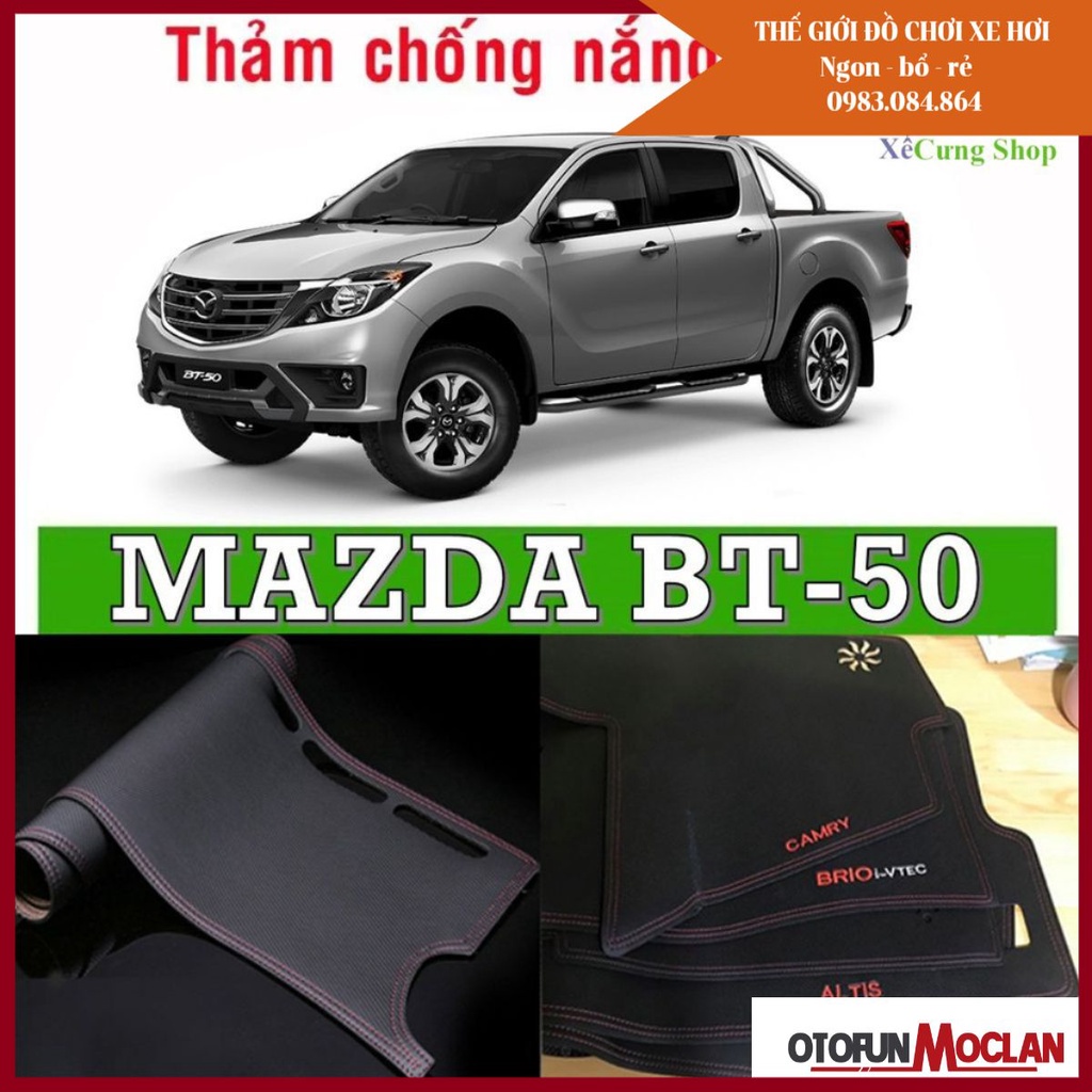 Thảm taplo vân da cacbon cao cấp dòng xe Mazda BT 50 đời 2015-2021