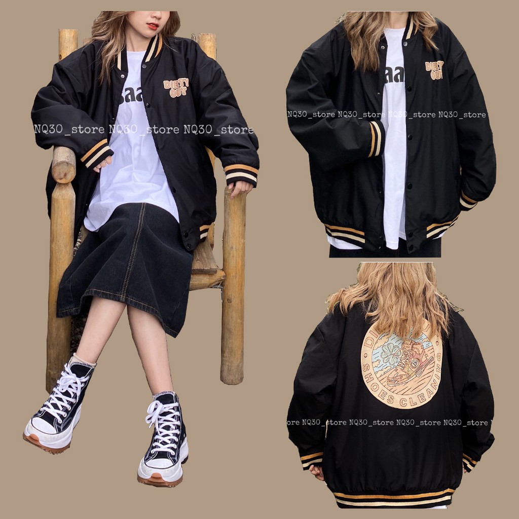 Áo Bomber Dù 2 Lớp NQ30 Form Rộng Nút Bấm Nam Nữ Unisex | BigBuy360 - bigbuy360.vn